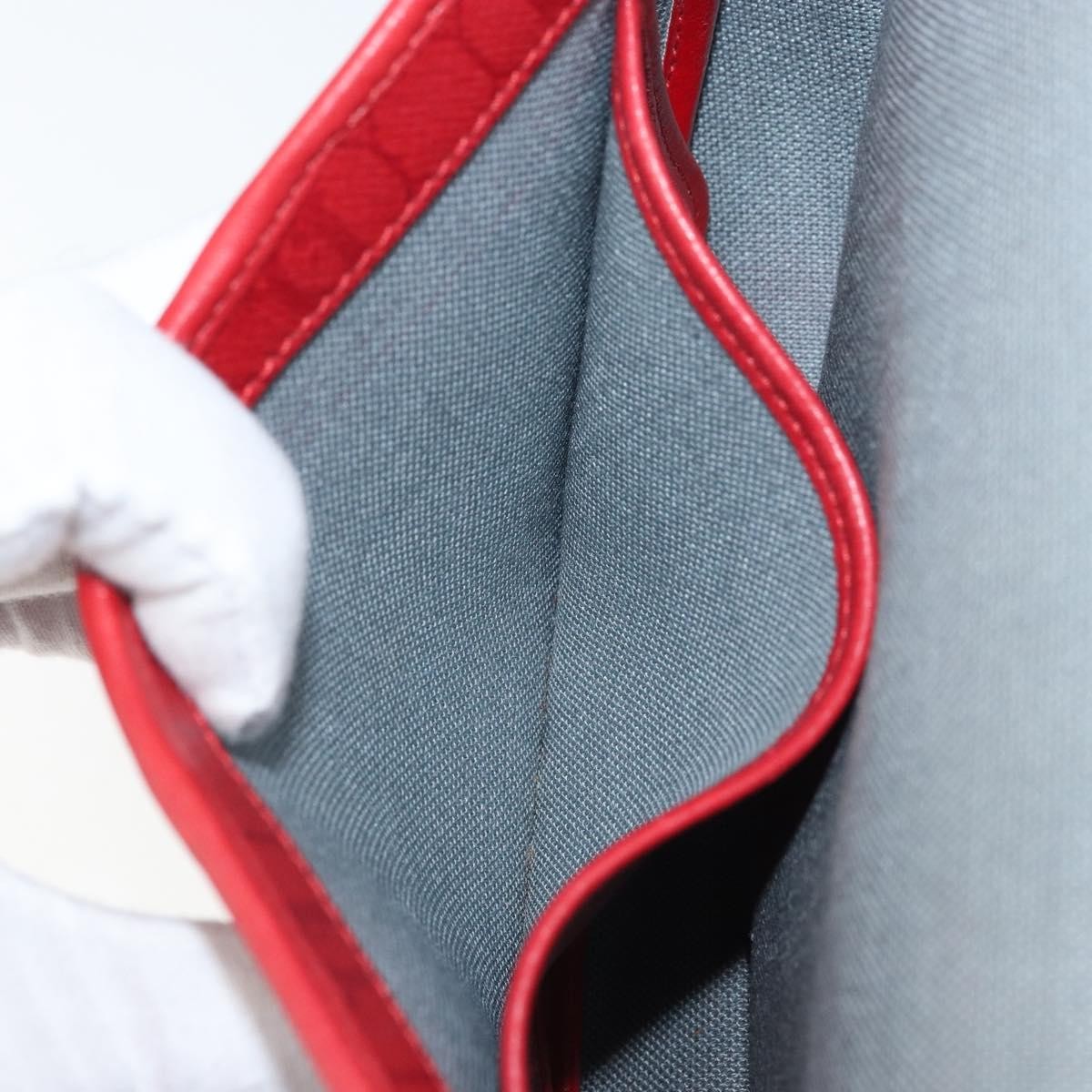 Christian Dior Vintage Honeycomb Shoulder Bag Canvas, RED, PVC, Shoulder bag