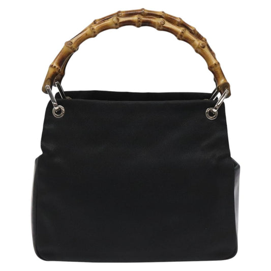 Gucci Bamboo Top Handle Tote Nylon, BLACK, NYLON, Tote bag