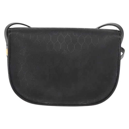 Christian Dior Vintage Honeycomb Flap Crossbody Bag Coated Canvas, BLACK, CANVAS, Shoulder bag