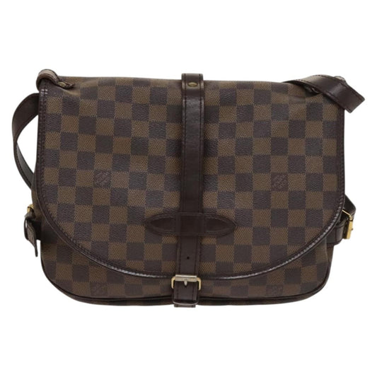 Louis Vuitton Saumur Handbag Damier, BROWN, CANVAS, Handbag