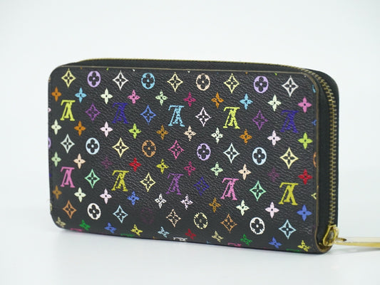 Louis Vuitton Zippy Wallet NM Monogram Multicolor Canvas, BLACK, CANVAS, Wallets