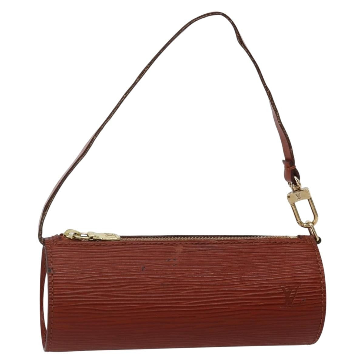 Louis Vuitton Soufflot Pochette Epi Leather, BROWN, LEATHER, Clutche & pouche