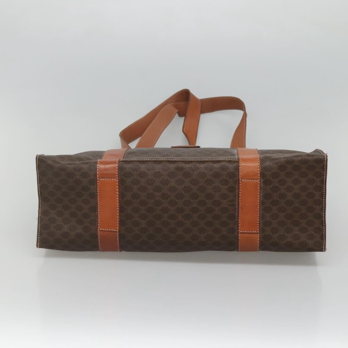 Celine Vintage Macadam Shopper Tote Coated Canvas, BROWN, CANVAS, Tote bag