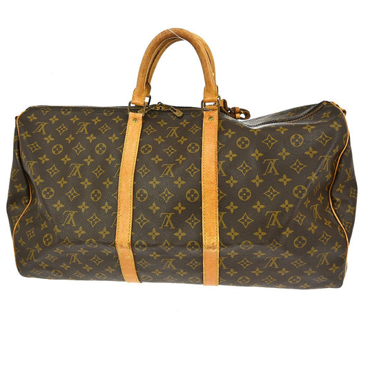 Louis Vuitton Keepall Bandouliere Bag Monogram Canvas, BROWN, CANVAS, Travel bag
