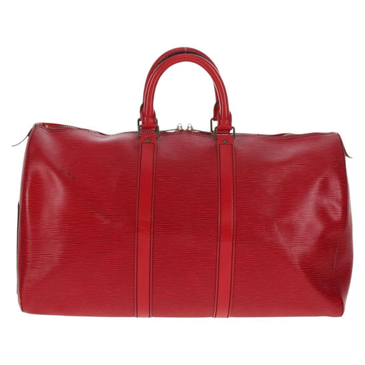 Louis Vuitton Keepall Bag Epi Leather, RED, LEATHER, Travel bag