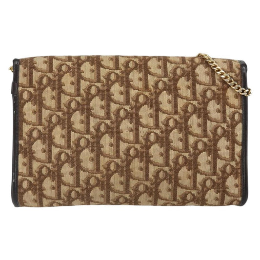 Christian Dior Vintage Trotteur Chain shoulder bag Canvas, BEIGE, CANVAS, Shoulder bag