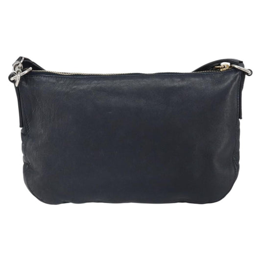 Celine Vintage Shoulder Bag Leather, NAVY, LEATHER, Shoulder bag