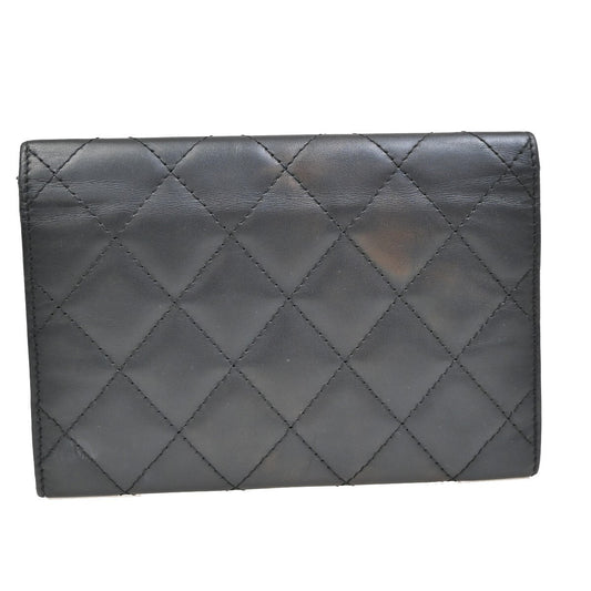 Chanel Cambon Bifold Wallet Quilted Lambskin, BLACK, LEATHER, Wallets