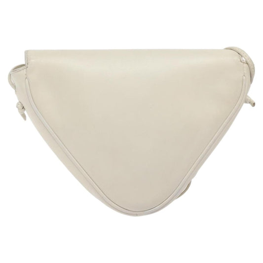 Celine Triangle Bag Leather, WHITE, LEATHER, Handbag