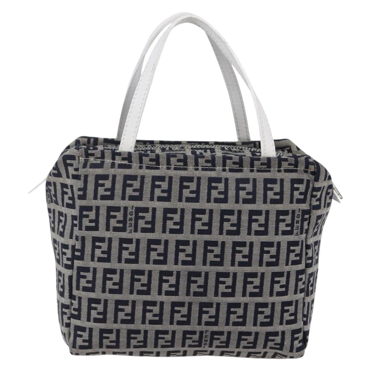 Fendi Vintage Top Handle Bag Zucchino, NAVY, CANVAS, Tote bag