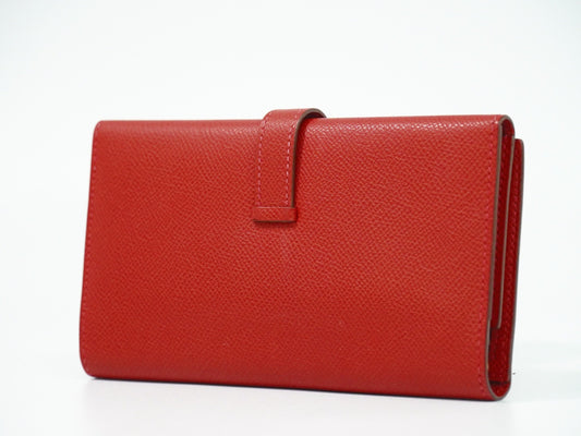 Hermes Bearn Wallet Epsom, RED, LEATHER, Wallets