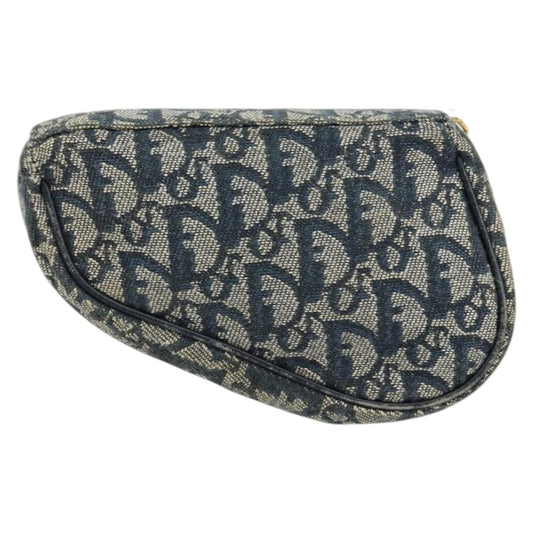 Christian Dior Vintage Saddle Coin Purse Diorissimo Canvas, BLUE, CANVAS, Clutche & pouche