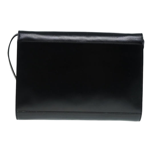 Celine Vintage Circle Logo Crossbody Bag Leather, BLACK, LEATHER, Shoulder bag