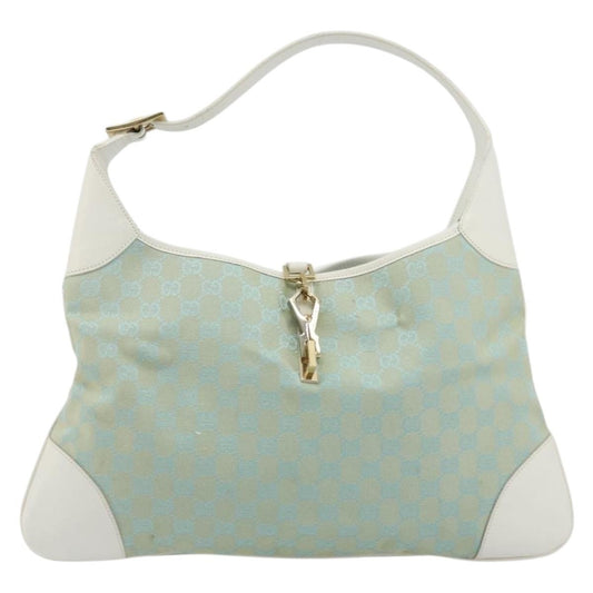 Gucci Vintage Jackie Shoulder Bag Canvas and Leather, Multicolour, Canvas, Handbag
