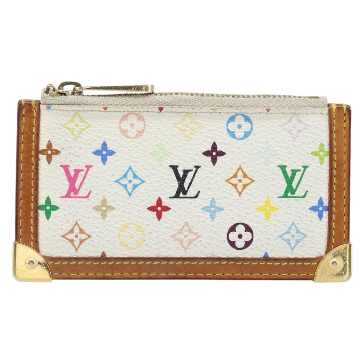 Louis Vuitton Pochette clés NM Monogram Multicolor Canvas, WHITE, CANVAS, Wallets
