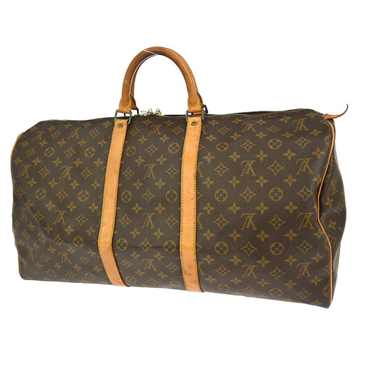 Louis Vuitton Keepall Bag Monogram Canvas, BROWN, CANVAS, Travel bag
