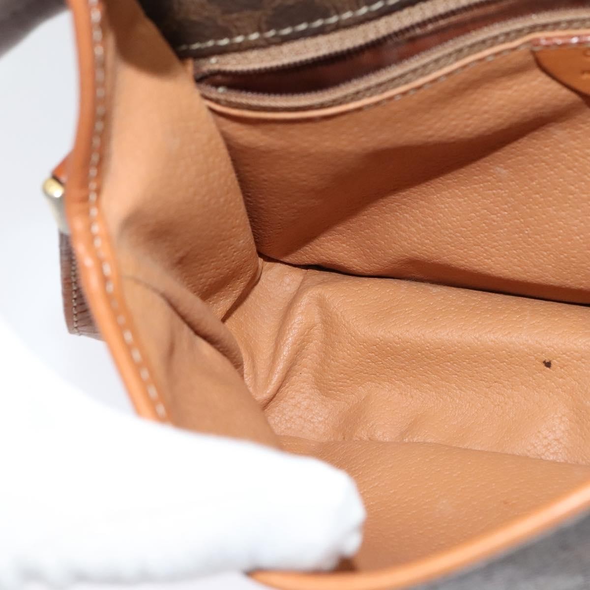 Celine Macadam Shoulder Bag PVC Leather, BROWN, CANVAS, Shoulder bag