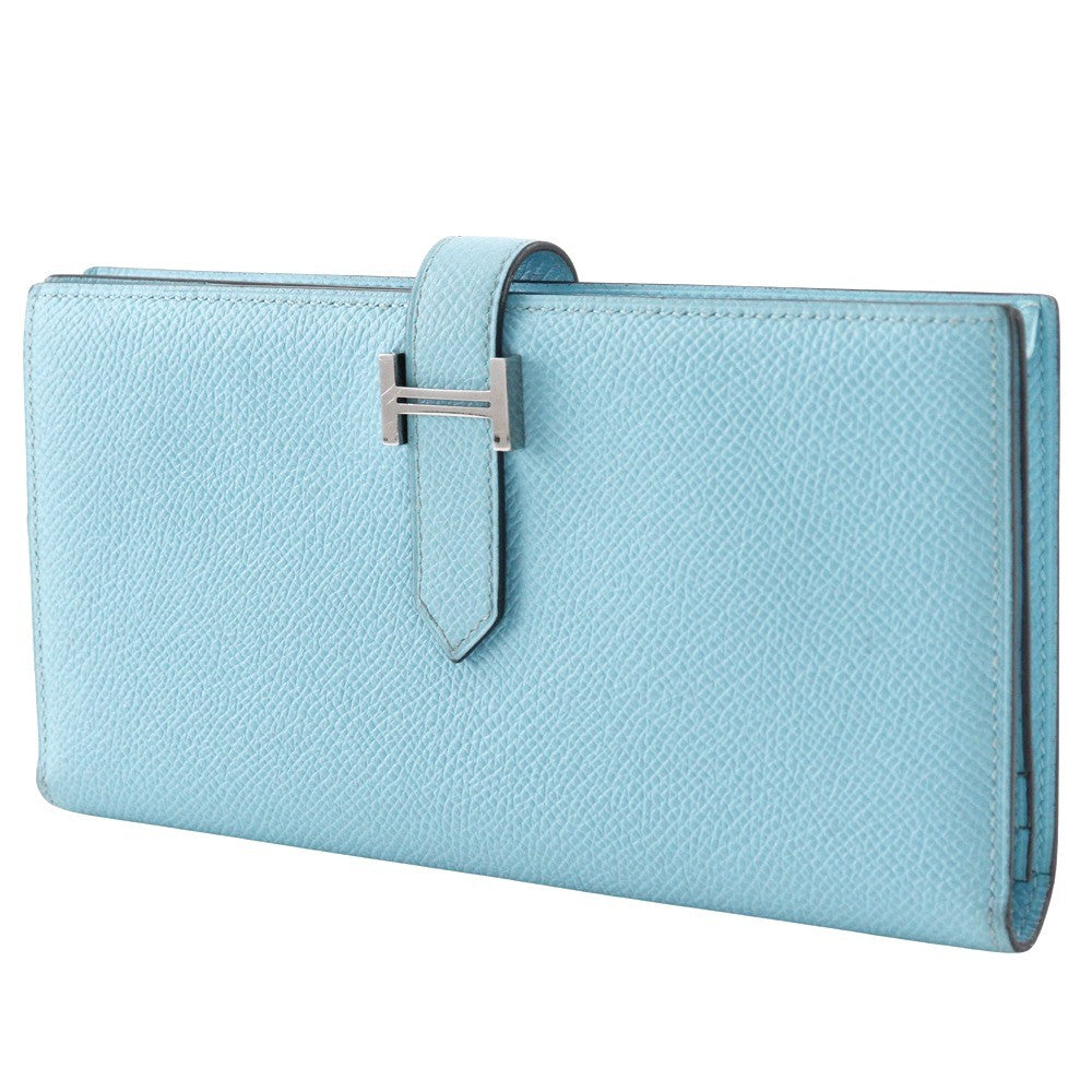 Hermes Bearn Wallet Epsom, BLUE, LEATHER, Wallets