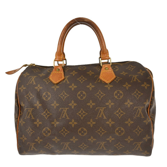 Louis Vuitton Speedy Handbag Monogram Canvas, BROWN, CANVAS, Handbag