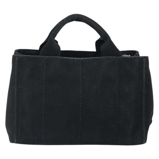 Prada Canapa Open Tote Canvas, BLACK, CANVAS, Tote bag