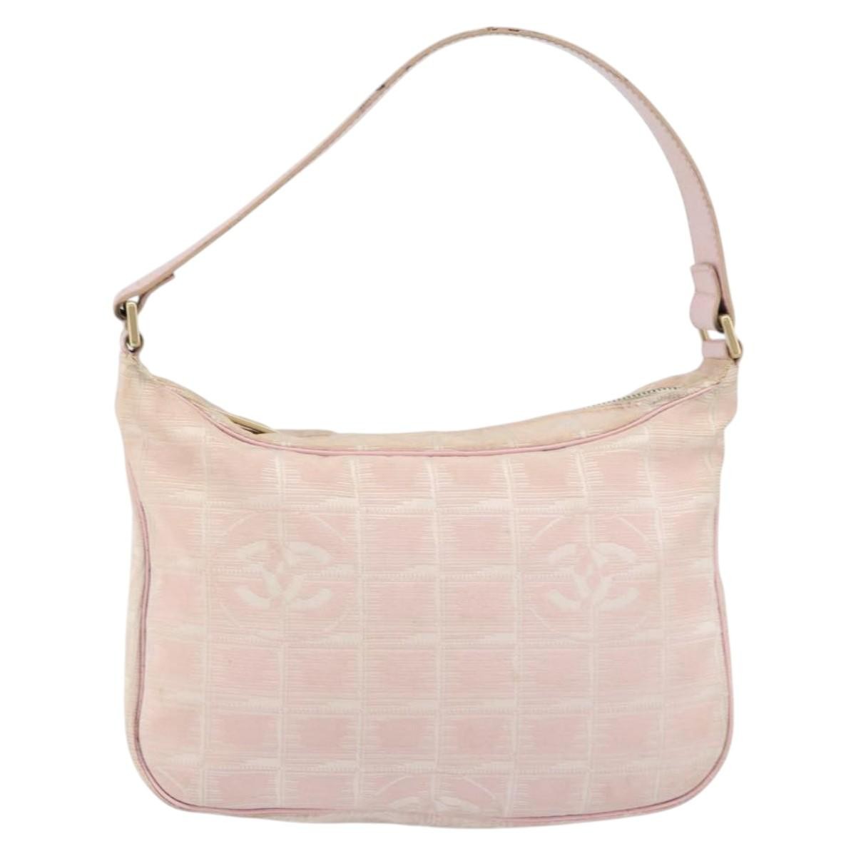 Chanel Travel Line Zip Hobo Nylon, PINK, NYLON, Shoulder bag