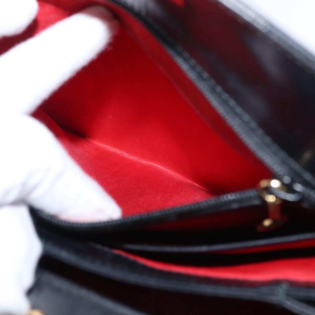 Gucci Vintage Convertible Bamboo Box Crossbody Bag Leather, BLACK, LEATHER, Handbag