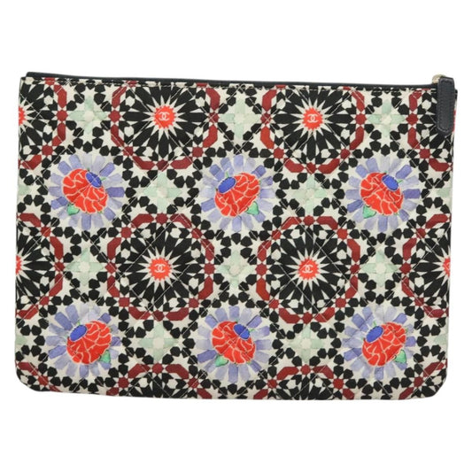 Chanel Dubai O Case Clutch Quilted Printed Nylon, MULTICOLOUR, NYLON, Clutche & pouche