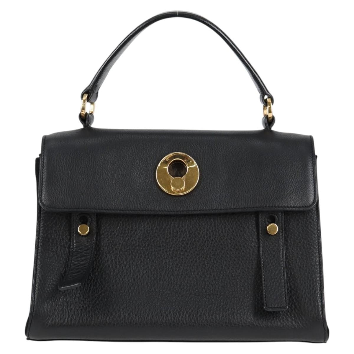 Saint Laurent Muse Two Bag Leather, BLACK, LEATHER, Handbag