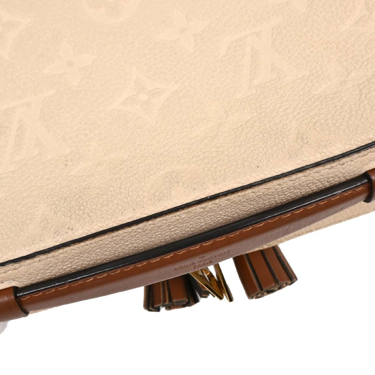 Louis Vuitton Saintonge Handbag Monogram Empreinte Leather, BEIGE, LEATHER, Crossbody bag