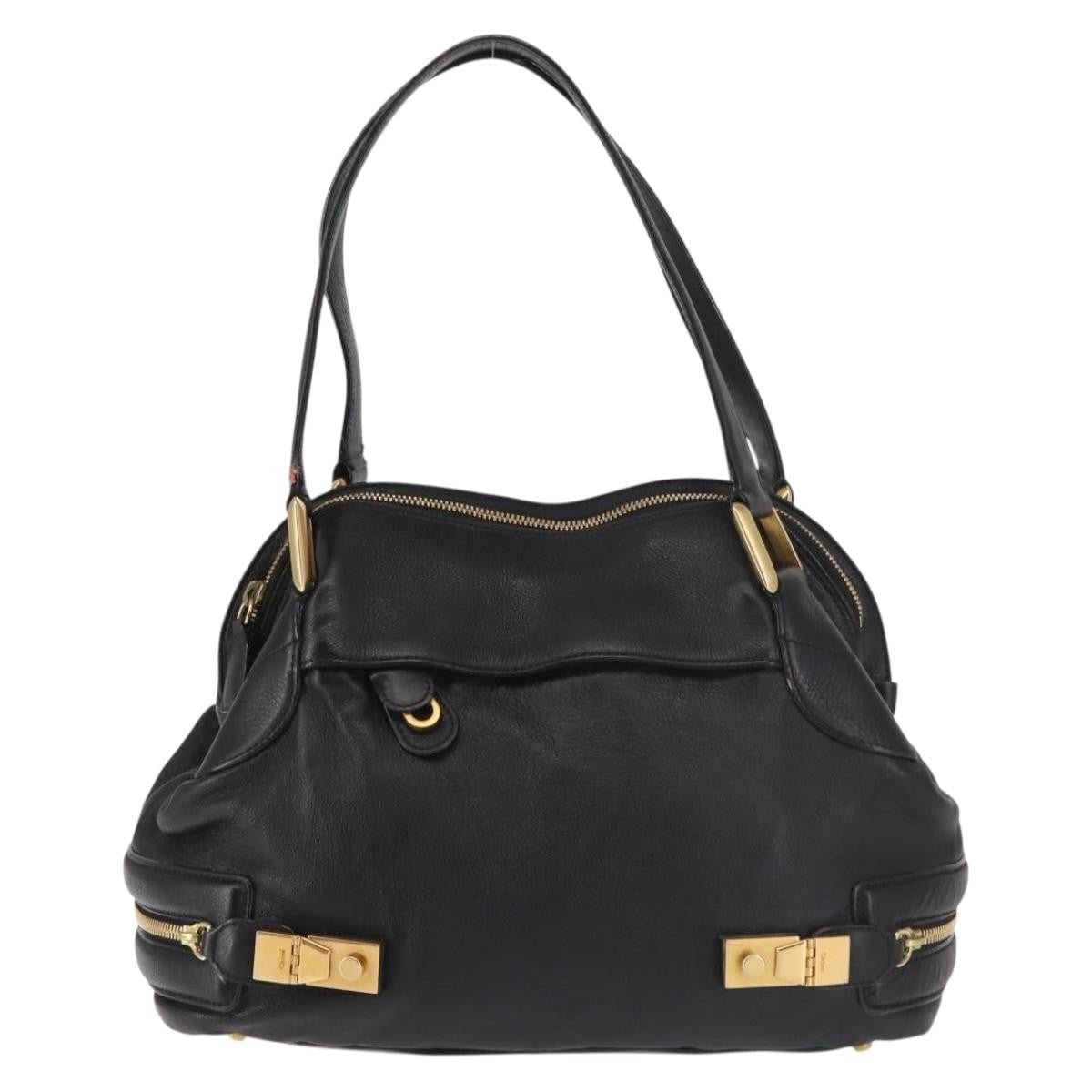 Chloe Cary Satchel Leather, BLACK, LEATHER, Shoulder bag