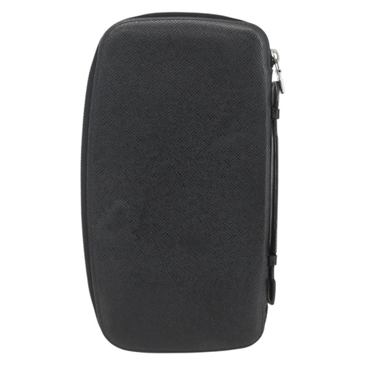 Louis Vuitton Atoll Organizer Wallet Taiga Leather, BLACK, LEATHER, Clutche & pouche