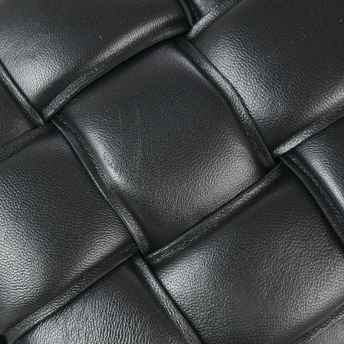 Bottega Veneta Cassette Chain Crossbody Bag Padded Maxi Intrecciato Leather, BLACK, LEATHER, Shoulder bag