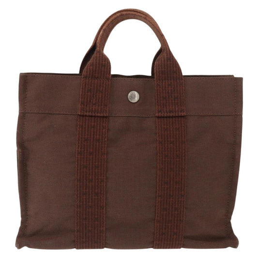 Hermes Fourre-tout Herline Canvas, BROWN, CANVAS, Tote bag