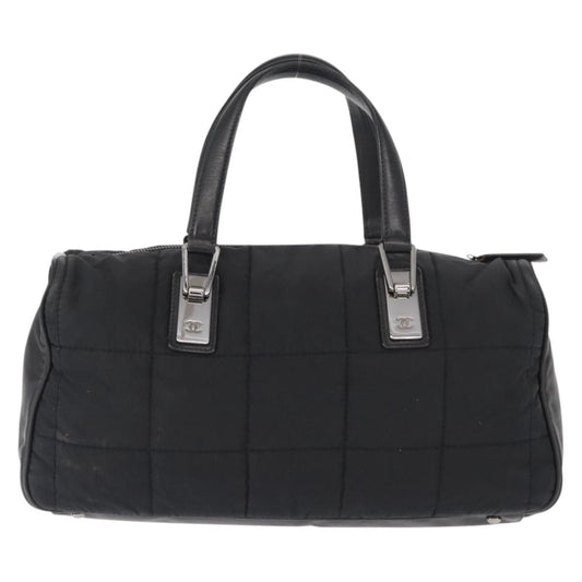Chanel Square Stitch Boston Bag Quilted Nylon, BLACK, NYLON, Travel bag