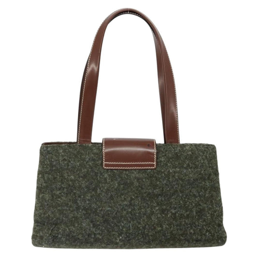 Bvlgari Handbag Canvas, GREEN, WOOL, Handbag