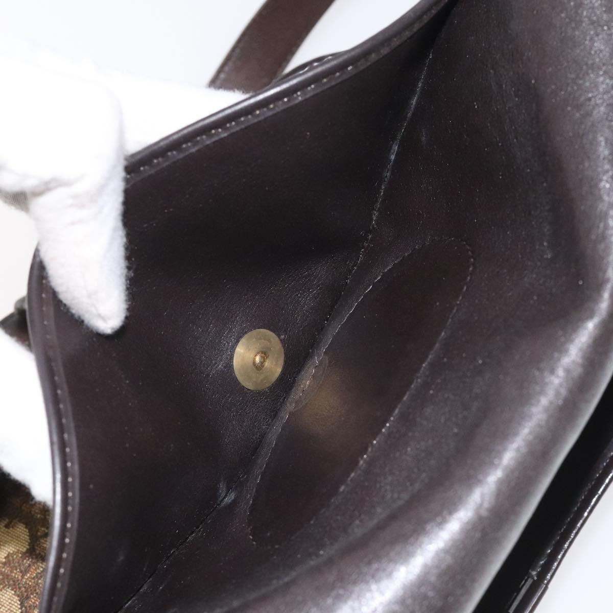 Christian Dior Vintage CD Flap Shoulder Bag Canvas, BROWN, CANVAS, Shoulder bag