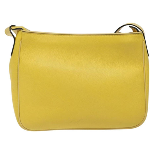Celine Circle logo Leather, GOLD, LEATHER, Shoulder bag