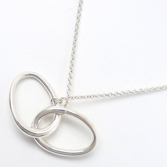 Tiffany & Co. Elsa Peretti Double Loop Pendant Necklace Silver 925, SILVER, SILVER, Necklace