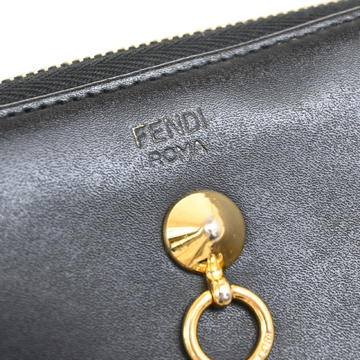 Fendi By The Way Zip Around Wallet Leather, BLACK, LEATHER, Wallets