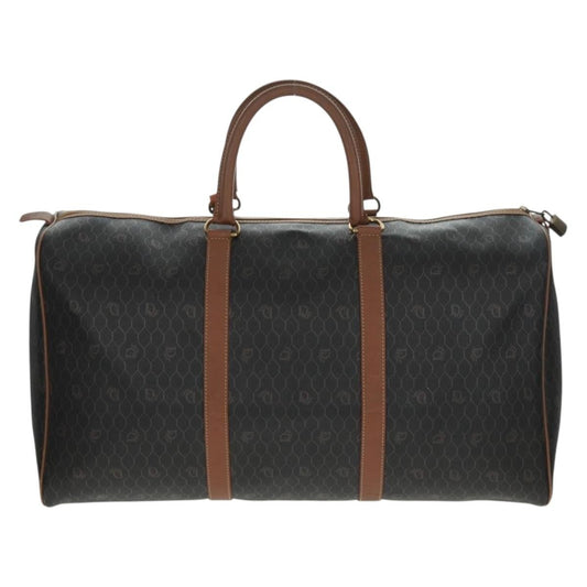 Christian Dior Vintage Honeycomb Boston bag Canvas and Leather, BLACK, CANVAS, Travel bag