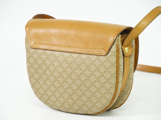Celine Macadam Shoulder Bag PVC Leather, BEIGE, PVC, Shoulder bag