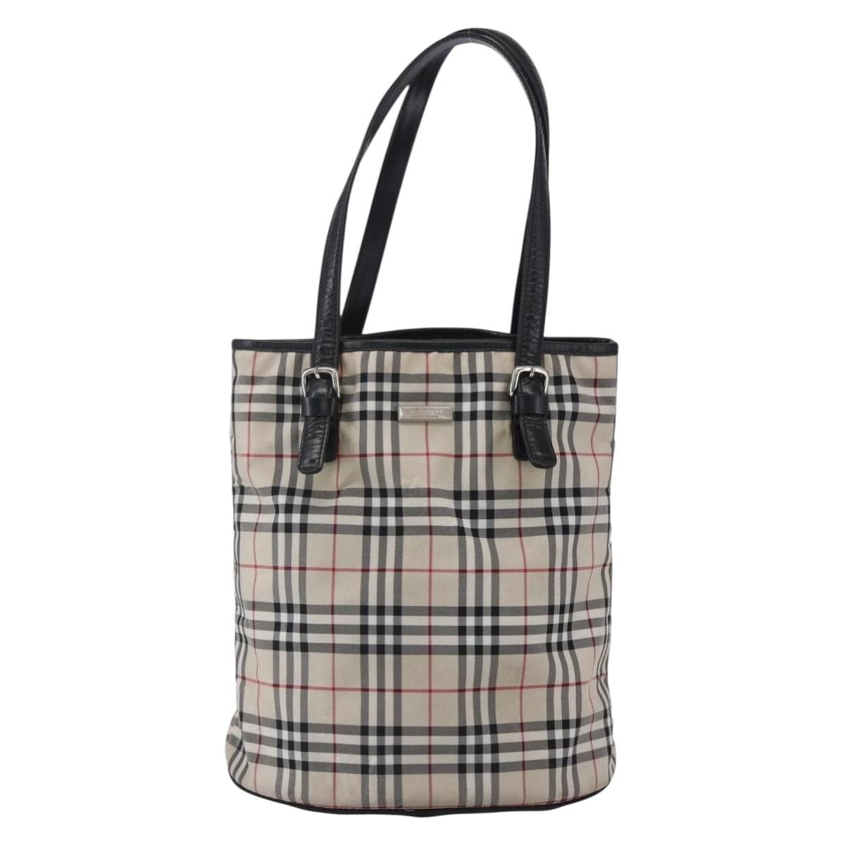 Burberry Nova Check Tote Nylon, BEIGE, NYLON, Tote bag