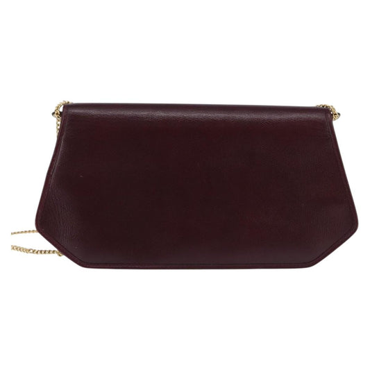 Christian Dior Flap chain Shoulder bag Leather, BURGUNDY, LEATHER, Shoulder bag