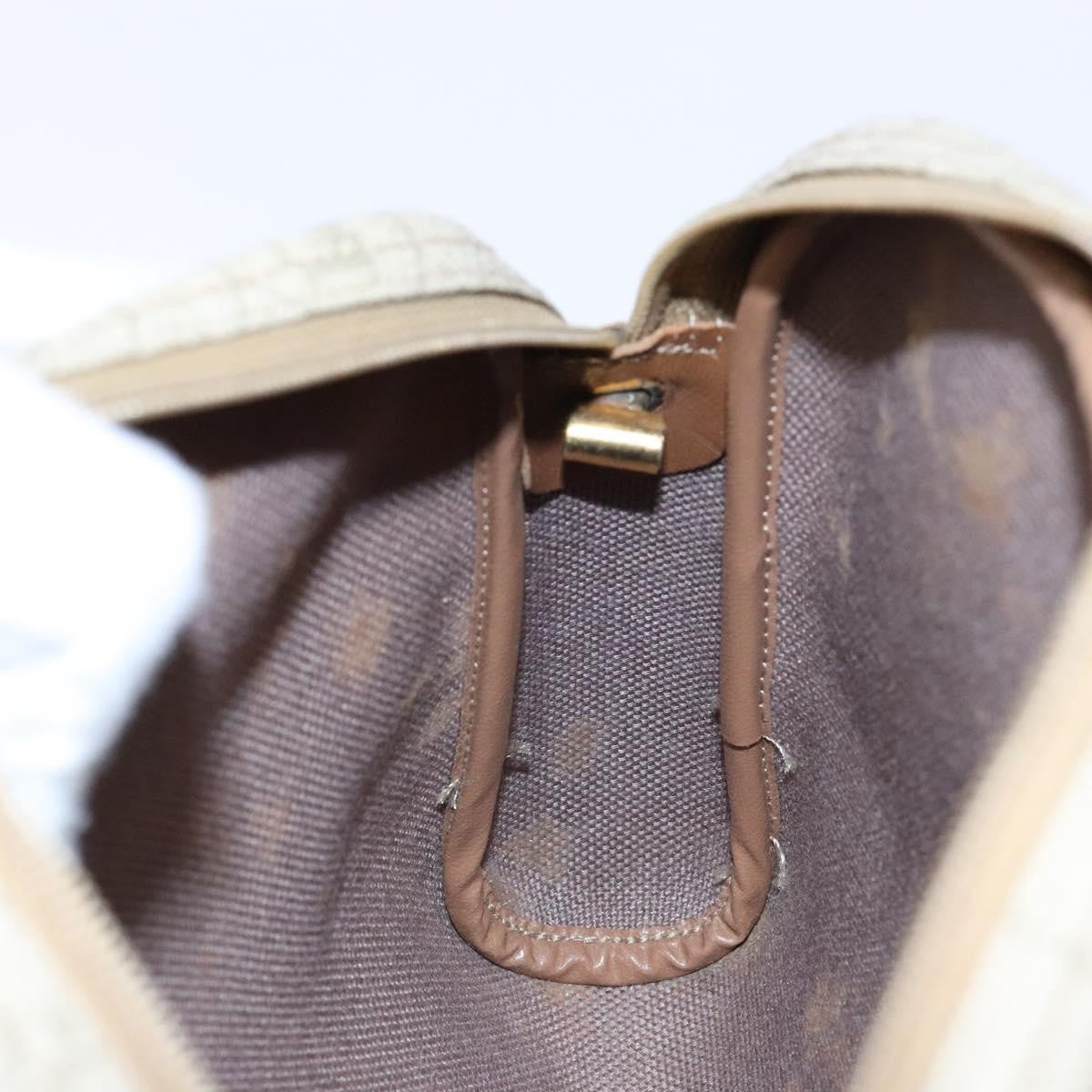 Christian Dior Vintage Honeycomb Shoulder Bag Canvas, BEIGE, CANVAS, Shoulder bag