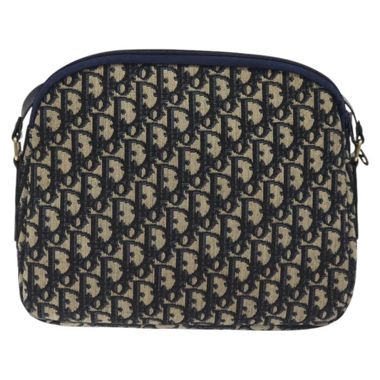 Christian Dior Vintage Trotter Shoulder Bag Canvas, NAVY, CANVAS, Shoulder bag