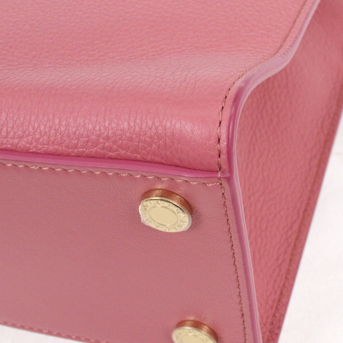 Bvlgari Logo Convertible Tote Leather, PINK, LEATHER, Tote bag