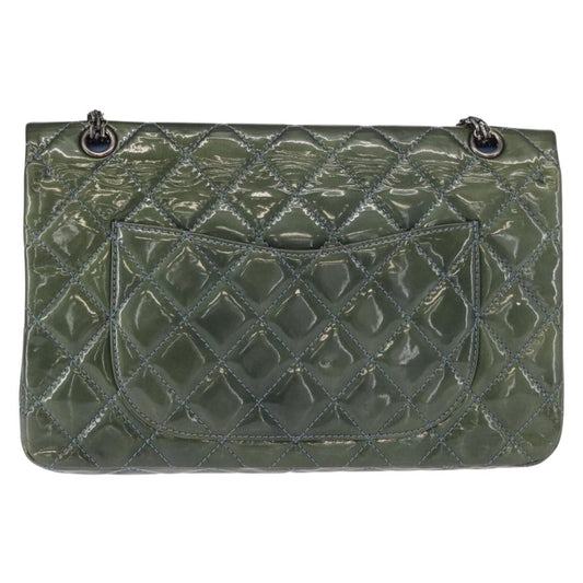 Chanel Reissue 2.55 Flap Bag Quilted Patent, GREEN, PATENT_LEATHER, Shoulder bag
