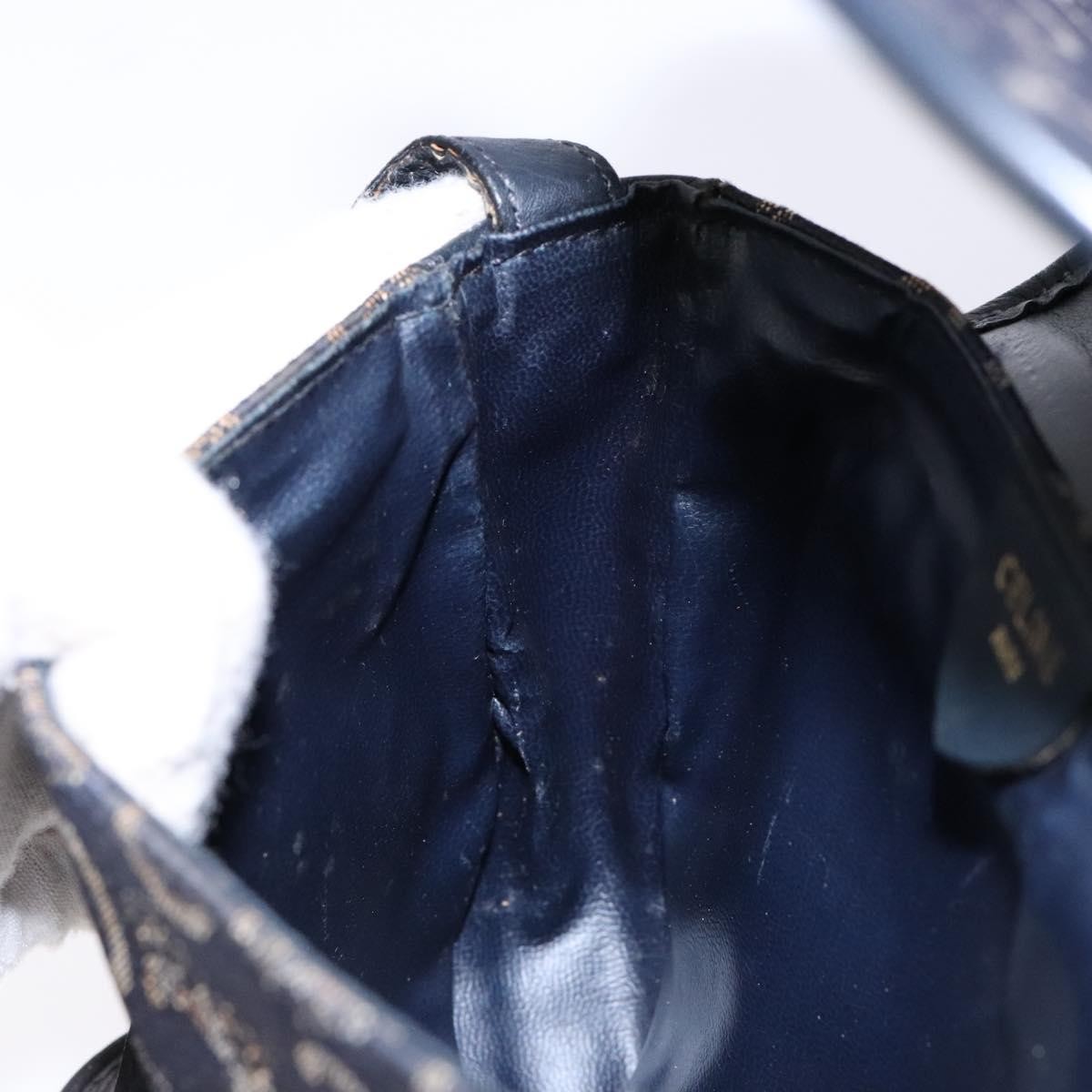 Celine C Sulky Shoulder bag Canvas and Leather, NAVY, CANVAS, Shoulder bag