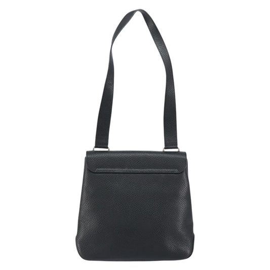 Salvatore Ferragamo Gancini Shoulder Bag Leather, BLACK, LEATHER, Shoulder bag