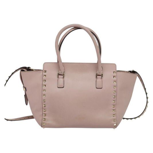 Valentino Garavani Rockstud Tote Rigid Leather, PINK, LEATHER, Tote bag